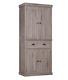 Kitchen Dresser Cabinet Tall Pantry Furniture Large Storage Unit Cupboard Oak