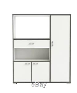 Kitchen Island Unit 3 Doors 1 Drawer Large Storage Free Standing Furniture White