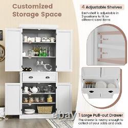 Kitchen Large Tall Sideboard Pantry Cabinet Cupboard with Adjustable Shelves