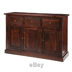 Kolkata Furniture Large Sideboard 3 Doors 3 Drawers Mango Wood Mahogany finish