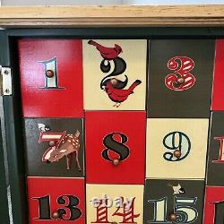 L. L. Bean Wooden Christmas Advent Calendar Double Doors Drawers Woodland Animals