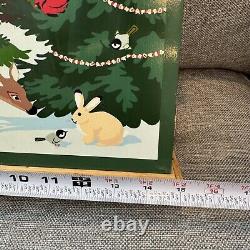 L. L. Bean Wooden Christmas Advent Calendar Double Doors Drawers Woodland Animals