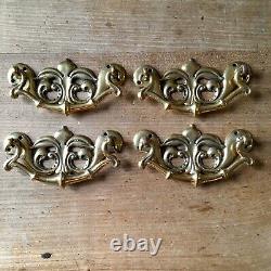 LARGE Antique Brass Handles Drawer Pulls Dresser Door Vintage Victorian c. 1898