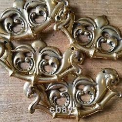 LARGE Antique Brass Handles Drawer Pulls Dresser Door Vintage Victorian c. 1898