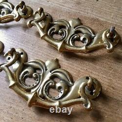 LARGE Antique Brass Handles Drawer Pulls Dresser Door Vintage Victorian c. 1898