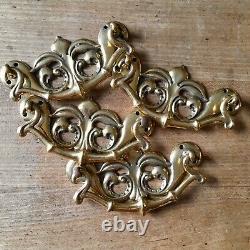 LARGE Antique Brass Handles Drawer Pulls Dresser Door Vintage Victorian c. 1898