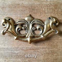 LARGE Antique Brass Handles Drawer Pulls Dresser Door Vintage Victorian c. 1898