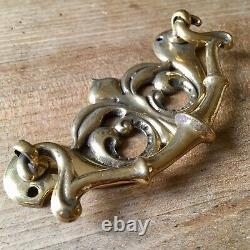 LARGE Antique Brass Handles Drawer Pulls Dresser Door Vintage Victorian c. 1898