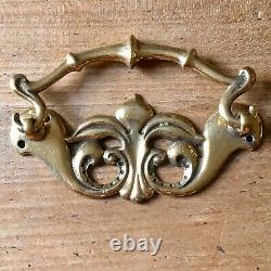 LARGE Antique Brass Handles Drawer Pulls Dresser Door Vintage Victorian c. 1898