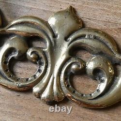 LARGE Antique Brass Handles Drawer Pulls Dresser Door Vintage Victorian c. 1898