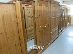 LARGE CHUNKY RUSTIC SOLID WOOD 2DOOR 2DRAWER WARDROBE 207x103cm -VISIT OUR SHOP