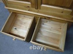 LARGE CHUNKY SOLID WOOD 2DOOR 2DOVETAILED DRAWER WARDROBE H216 W111cm SEE SHOP