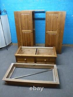 LARGE CHUNKY SOLID WOOD 2DOOR 2DOVETAILED DRAWERS WARDROBE H190 W122cm- SEE SHOP