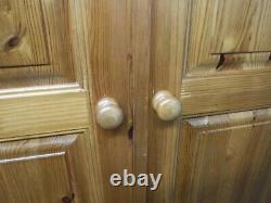 LARGE CHUNKY SOLID WOOD 2DOOR 2DOVETAILED DRAWERS WARDROBE H190 W122cm- SEE SHOP