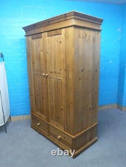 LARGE CHUNKY SOLID WOOD 2DOOR 2DOVETAILED DRAWERS WARDROBE H190 W122cm- SEE SHOP