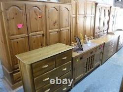 LARGE CHUNKY SOLID WOOD 2DOOR 2DOVETAILED DRAWERS WARDROBE H190 W122cm- SEE SHOP