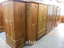 LARGE CHUNKY SOLID WOOD 2DOOR 2DOVETAILED DRAWERS WARDROBE H190 W122cm- SEE SHOP