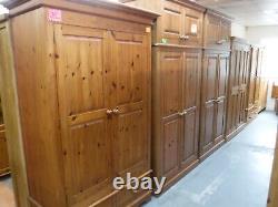 LARGE CHUNKY SOLID WOOD 2DOOR 2DOVETAILED DRAWERS WARDROBE H190 W122cm- SEE SHOP