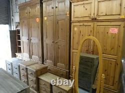 LARGE SOLID WOOD DOUBLE 2DOOR 2DRAWER WARDROBE H201 x W123 X D57cm- SEE OUR SHOP