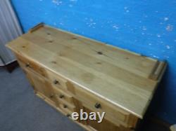 LARGE SOLID WOOD WELSH DRESSER / DISPLAY CABINET H183cm W137cm 6DRAWER 2DOOR
