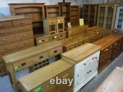 LARGE SOLID WOOD WELSH DRESSER / DISPLAY CABINET H183cm W137cm 6DRAWER 2DOOR