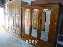 LARGE SOLID WOOD WELSH DRESSER / DISPLAY CABINET H193cm W100cm 2DRAWER 2DOOR