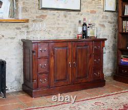 La Roque Solid Mahogany 2 Door 6 Drawer Large Sideboard Cabinet with Storage