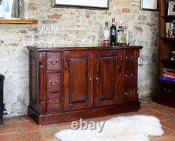 La Roque Solid Mahogany 2 Door 6 Drawer Large Sideboard Cabinet with Storage