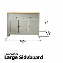 Lancaster Large Sideboard Storage Unit 2 Drawers 3 Door Cupboards Cabinet