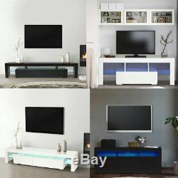 Large 160/200 CM TV Cabinet TV Stand Matt Body & High Gloss Doors LED Light