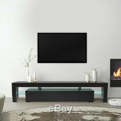 Large 160/200 CM TV Cabinet TV Stand Matt Body & High Gloss Doors LED Light