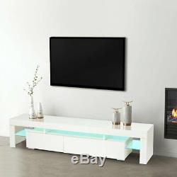 Large 160/200 CM TV Cabinet TV Stand Matt Body & High Gloss Doors LED Light