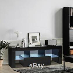 Large 160/200 CM TV Cabinet TV Stand Matt Body & High Gloss Doors LED Light