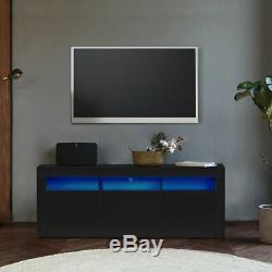 Large 160/200 CM TV Cabinet TV Stand Matt Body & High Gloss Doors LED Light