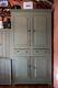 Large 18th century painted antique pine housekeepers larder cupboard