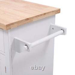 Large 2 Door Kitchen Island Trolley Serving Cart Cabinet Cupboard Drawer Shelves