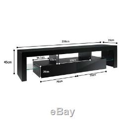 Large 200cm TV Unit Cabinet Stand High Gloss Doors Matt body Sideboard with LED