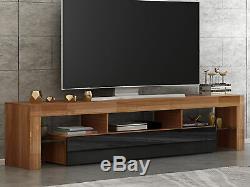 Large 200cm TV Unit Cabinet Stand High Gloss Doors Matt body Sideboard with LED