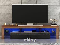 Large 200cm TV Unit Cabinet Stand High Gloss Doors Matt body Sideboard with LED