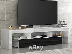 Large 200cm TV Unit Cabinet Stand High Gloss Doors Matt body Sideboard with LED