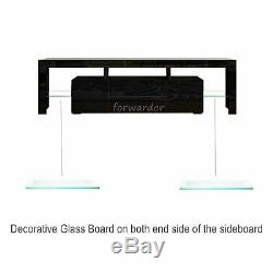 Large 200cm TV Unit Cabinet Stand Matt Body High Gloss 2 Doors 2 Drawers RGB LED
