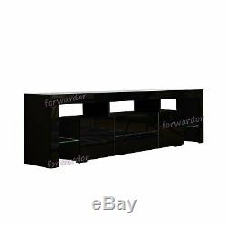 Large 200cm TV Unit Cabinet Stand Matt Body High Gloss 2 Doors 2 Drawers RGB LED