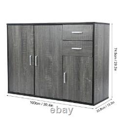 Large 3 Door 2 Drawer Sideboard Modern Grey Cupboard Unit TV Cabinet Furniture