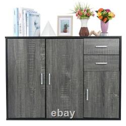 Large 3 Door 2 Drawer Sideboard Modern Grey Cupboard Unit TV Cabinet Furniture