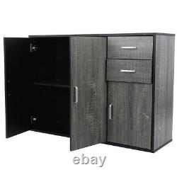 Large 3 Door 2 Drawer Sideboard Modern Grey Cupboard Unit TV Cabinet Furniture