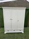 Large 3 Door Heavy White Wooden Barker And Stonehouse Triple Wardrobe Drawers