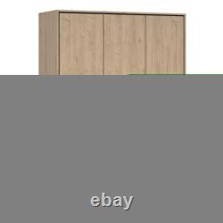 Large 3-Door Wardrobe Drawers & Hanging Rail, Modern Bedroom Storage