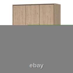 Large 3-Door Wardrobe Drawers & Hanging Rail, Modern Bedroom Storage