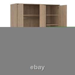 Large 3-Door Wardrobe Drawers & Hanging Rail, Modern Bedroom Storage