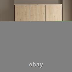 Large 3-Door Wardrobe Drawers & Hanging Rail, Modern Bedroom Storage